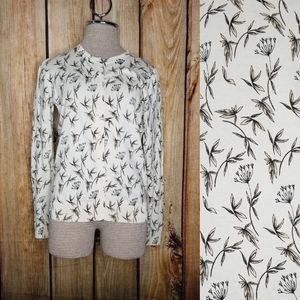 LOFT Sweater Cardigan Floral Print button down